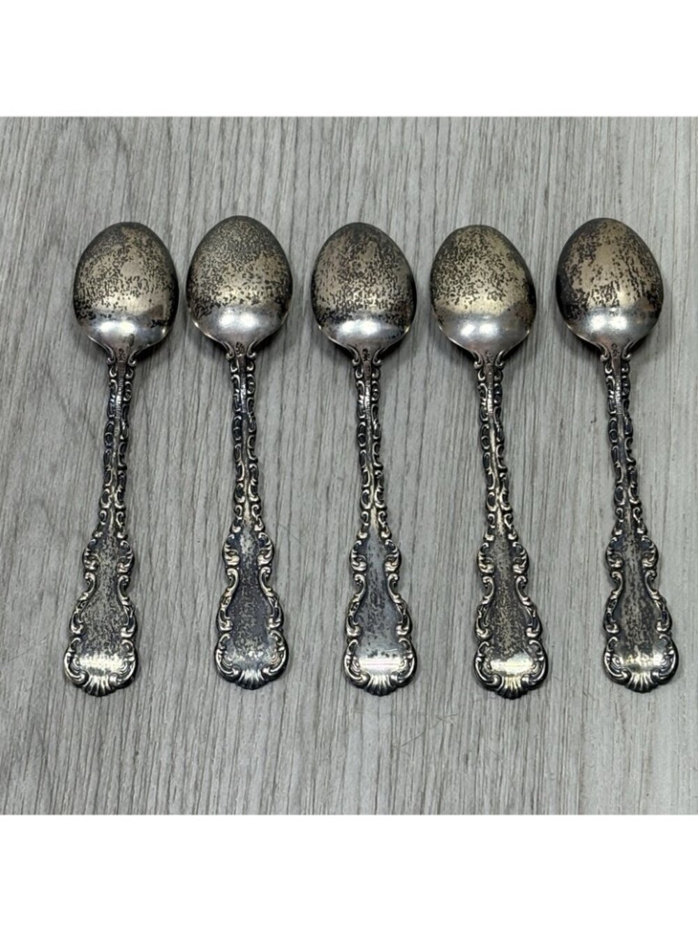 5 - ANTIQUE PAT 1891 STERLING SILVER H. J. HOWE SPOON 5 1/4" Monogrammed - Picture 8 of 13